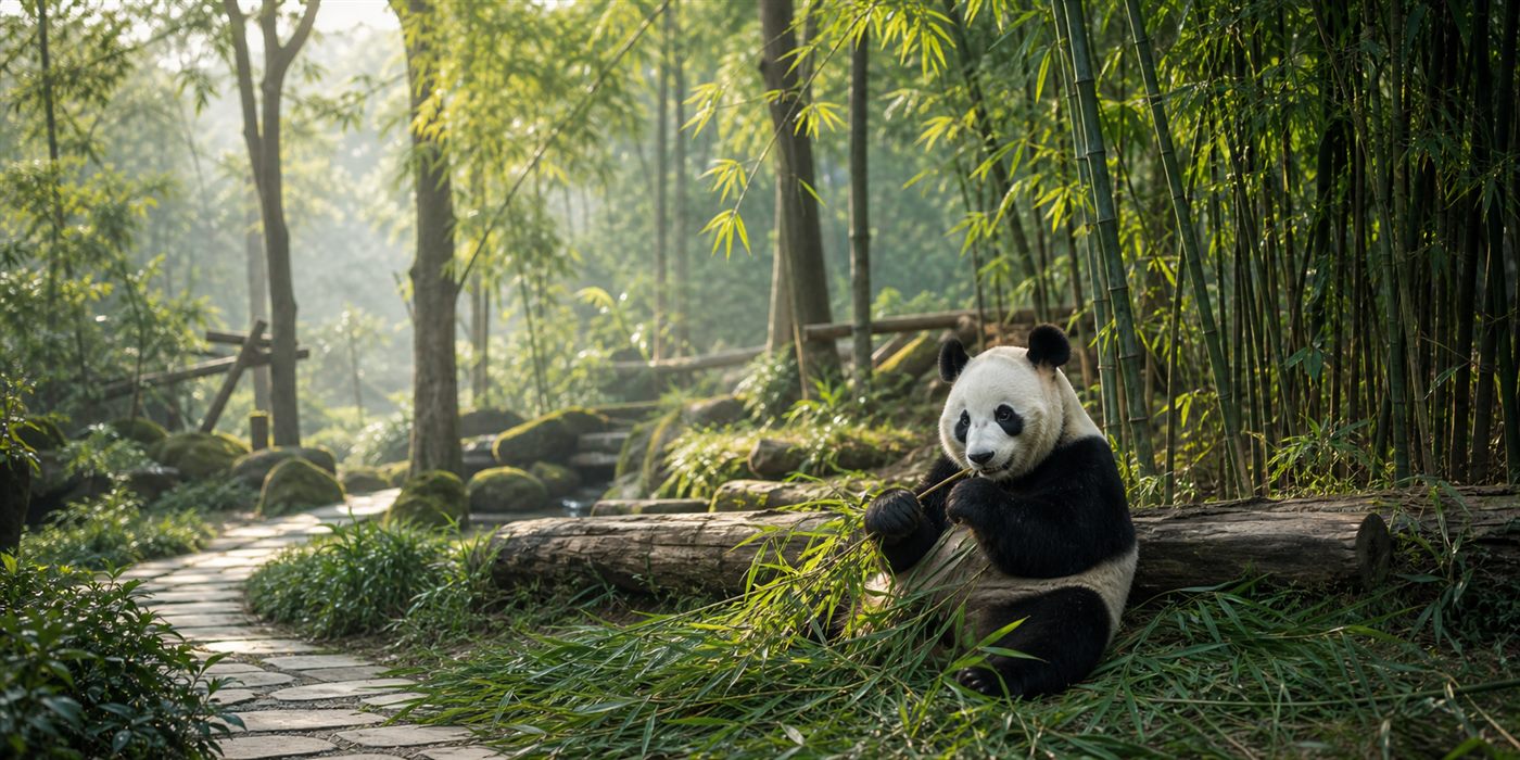 Chengdu, panda a bambusové prostředí