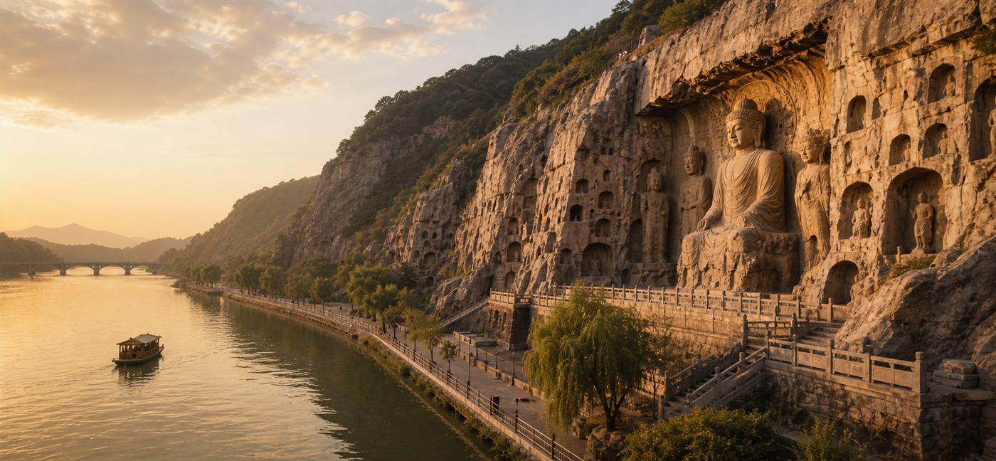 Luoyang a atmosféra buddhistických jeskyní Longmen
